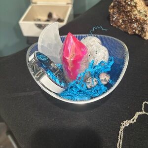 Decorative Crystal and Stone Bowl